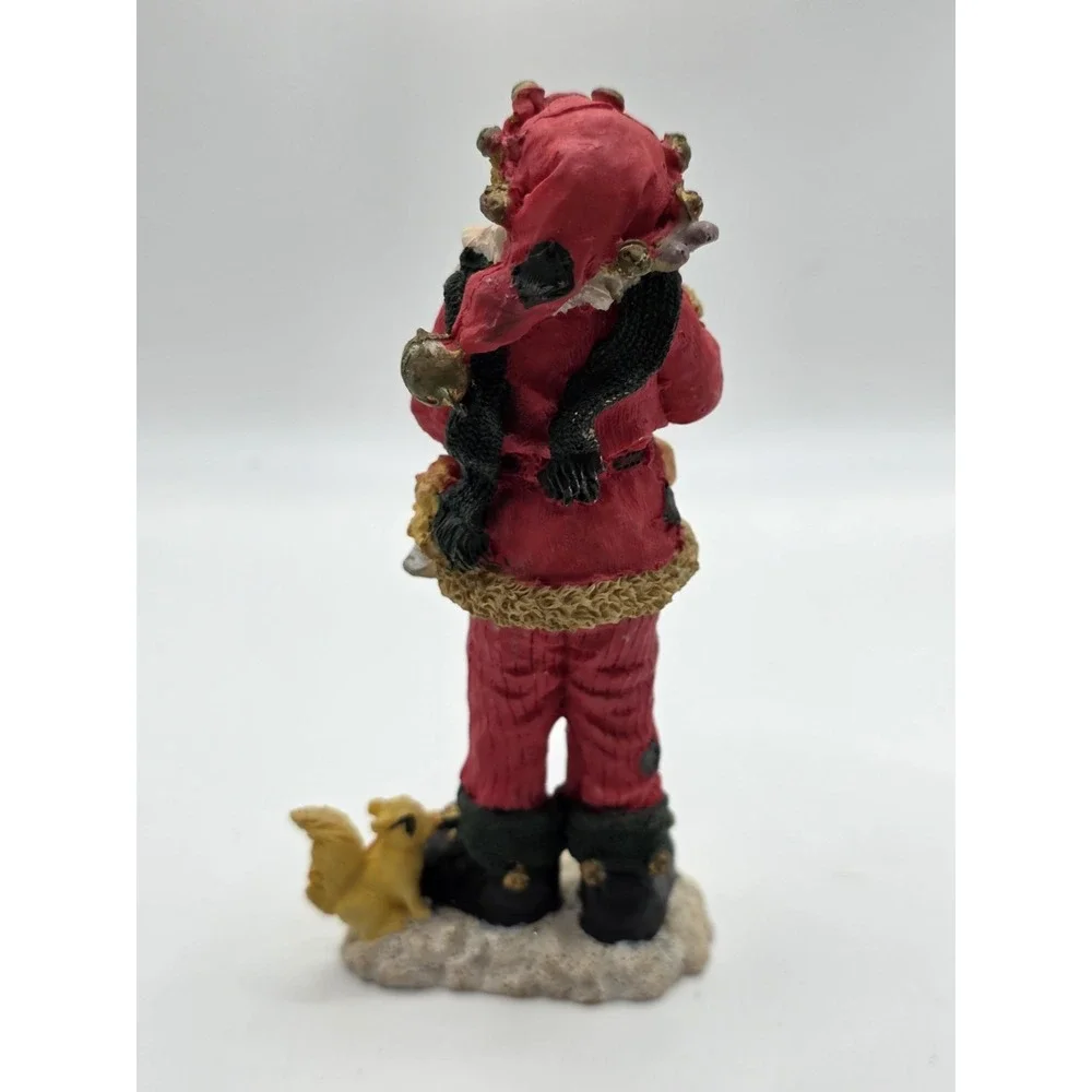 Miniature Tall Skinny Santa Claus Christmas Figurine Snow Skiing Squirrel 4.75